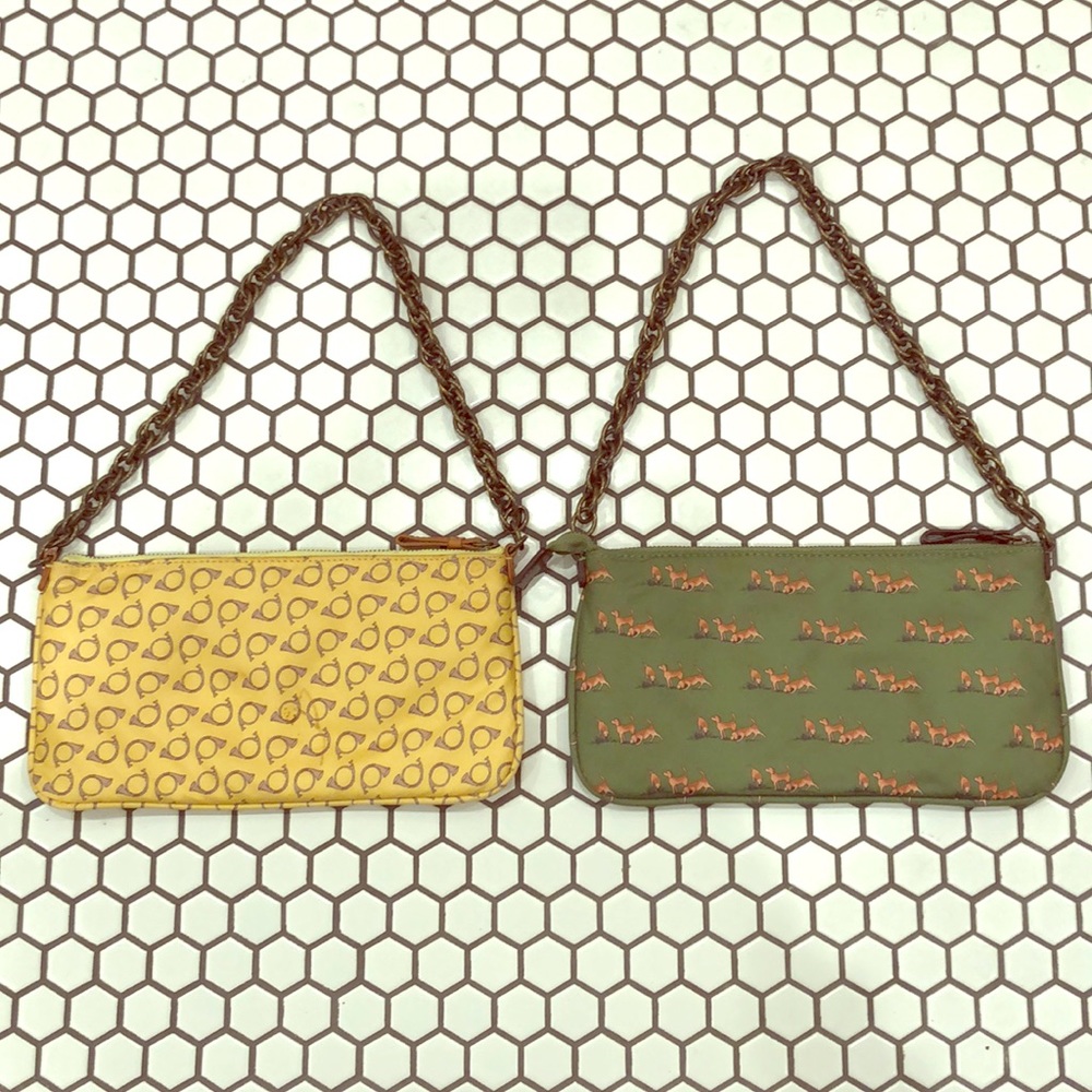 Jcrew silk preppy bag clutch 2 for 40